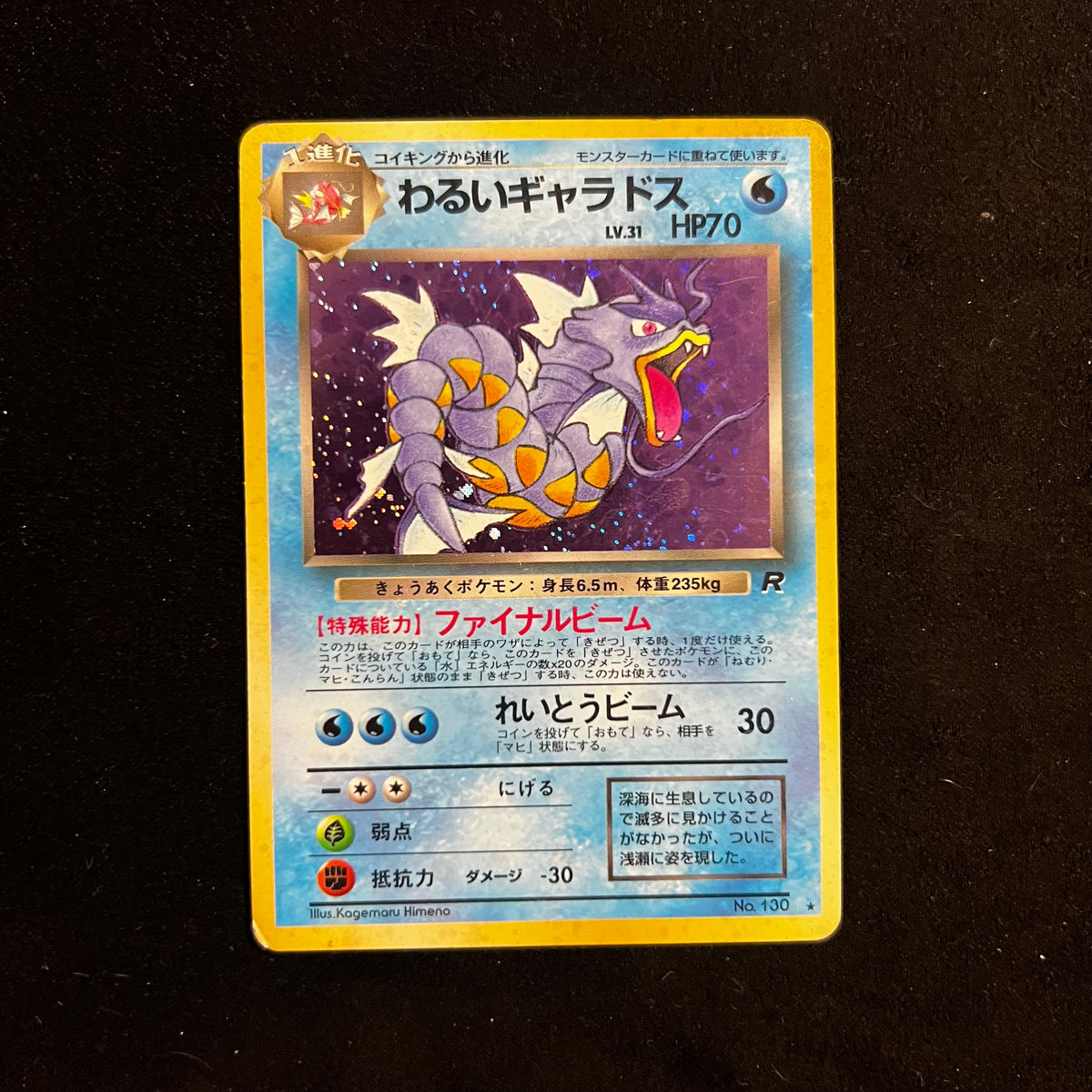 Dark Gyarados, Team Rocket Holo — Japanese Pokémon Card, Moderately Played